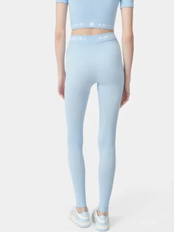 AMIRI Activewear<WOMEN'S MA RIBBED SEAMLESS LEGGING Cerulean