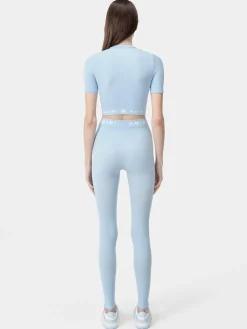 AMIRI Activewear<WOMEN'S MA RIBBED SEAMLESS LEGGING Cerulean