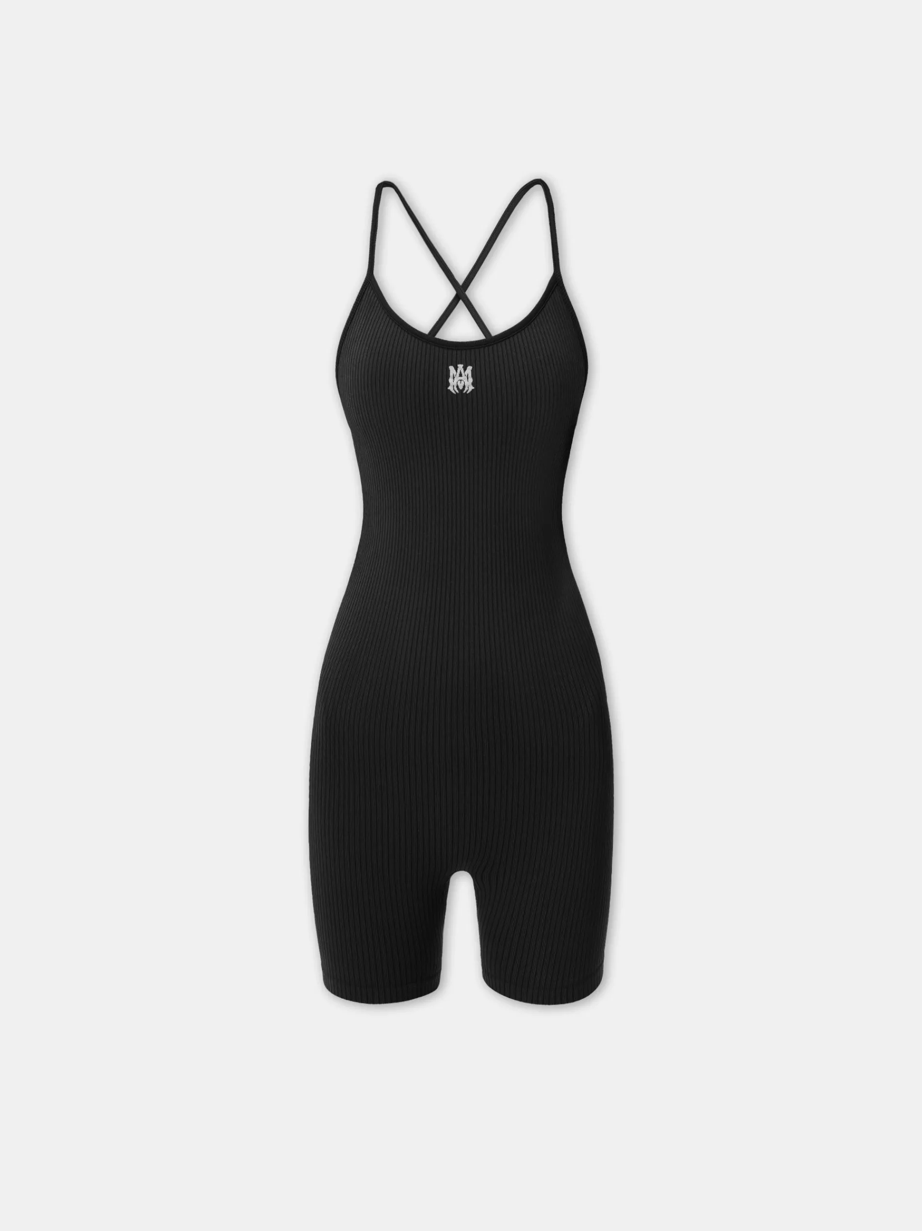 AMIRI Activewear<WOMEN'S MA RIBBED SEAMLESS ROMPER BLACK
