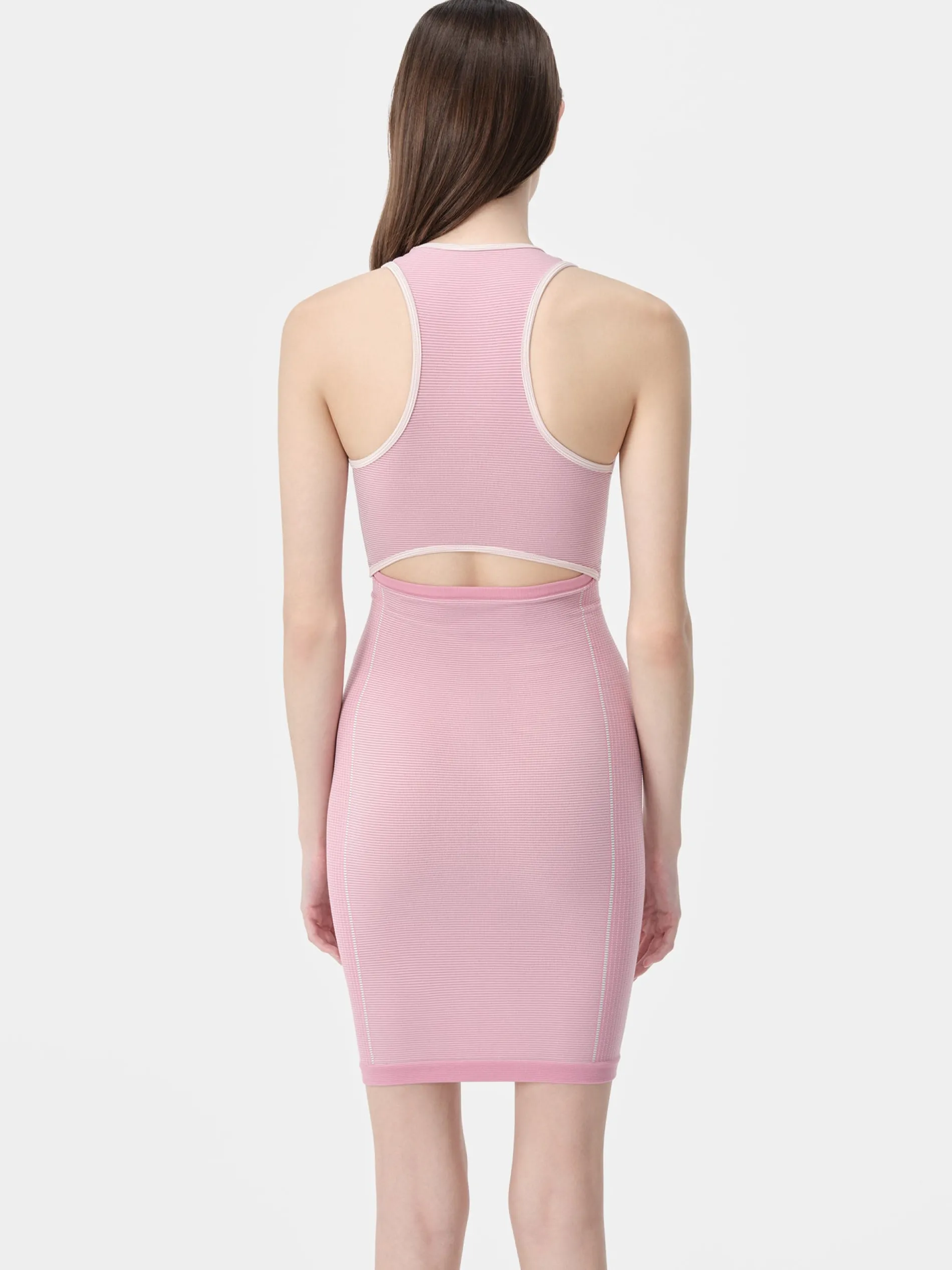 AMIRI Activewear|Dresses<WOMEN'S MA SEAMLESS CUT-OUT MINI DRESS Flamingo Pink