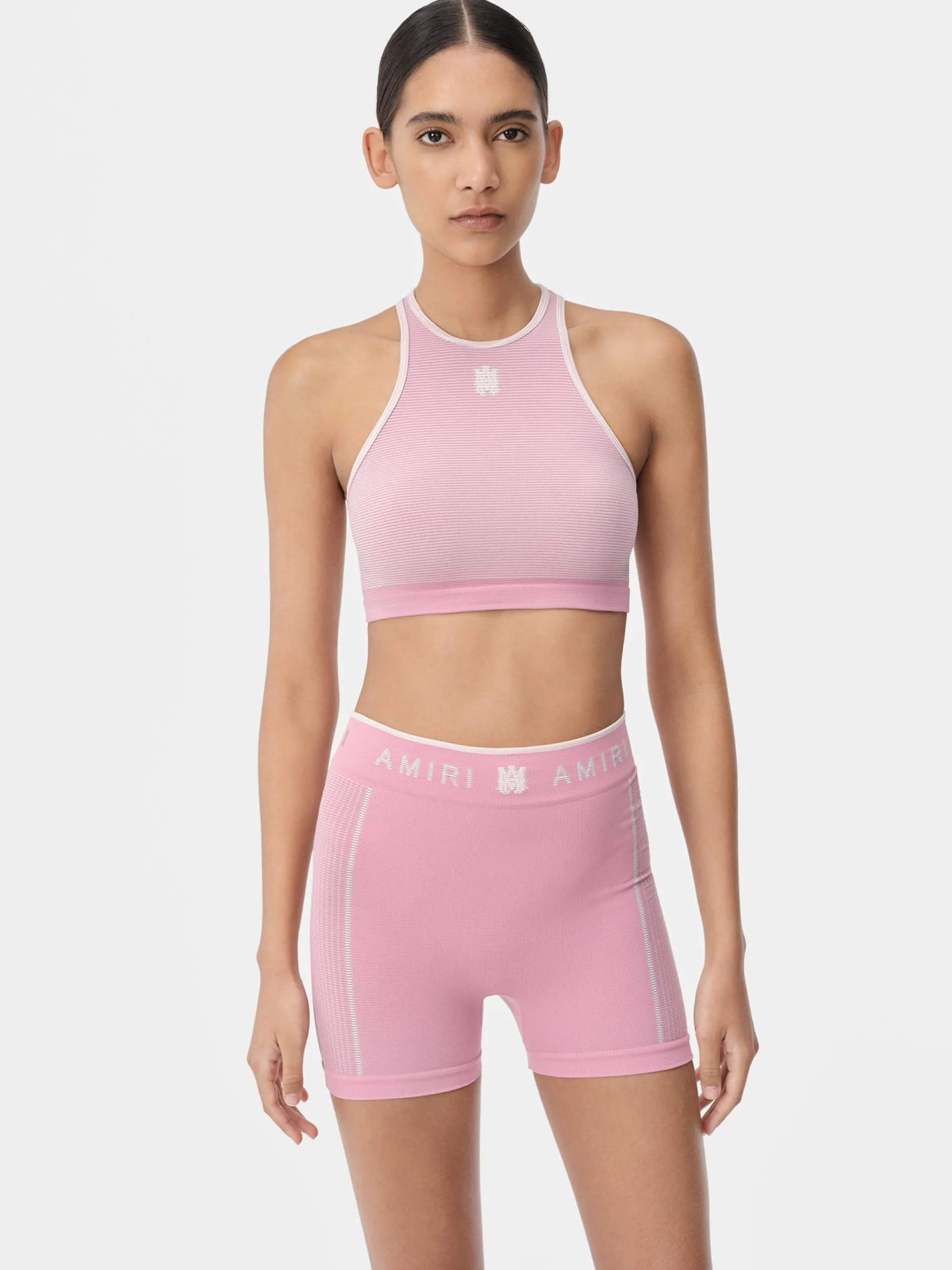 AMIRI Activewear<WOMEN'S MA SEAMLESS RACERBACK BRA Flamingo Pink