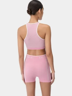 AMIRI Activewear<WOMEN'S MA SEAMLESS RACERBACK BRA Flamingo Pink