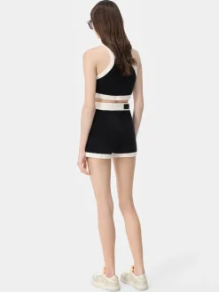 AMIRI Shorts & Sweatpants|Knitwear<WOMEN'S MA SHORT BLACK