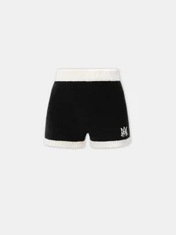 AMIRI Shorts & Sweatpants|Knitwear<WOMEN'S MA SHORT BLACK