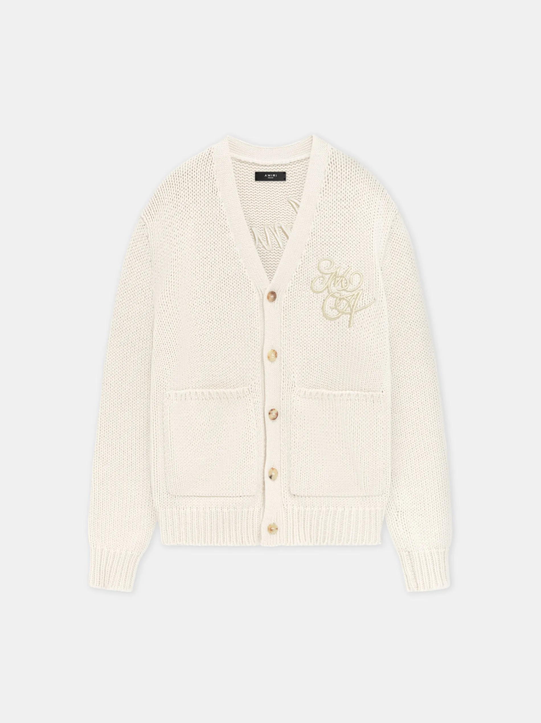 AMIRI Knitwear<WOMEN'S MA SWIRL CARDIGAN Alabaster