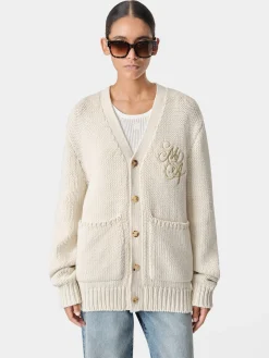 AMIRI Knitwear<WOMEN'S MA SWIRL CARDIGAN Alabaster