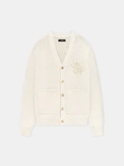 AMIRI Knitwear<WOMEN'S MA SWIRL CARDIGAN Alabaster