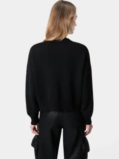 AMIRI Knitwear<WOMEN'S MA SWIRL CREW BLACK