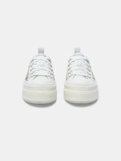 AMIRI Sneakers|Sneakers<WOMEN'S METALLIC PLATFORM STARS COURT White Gold