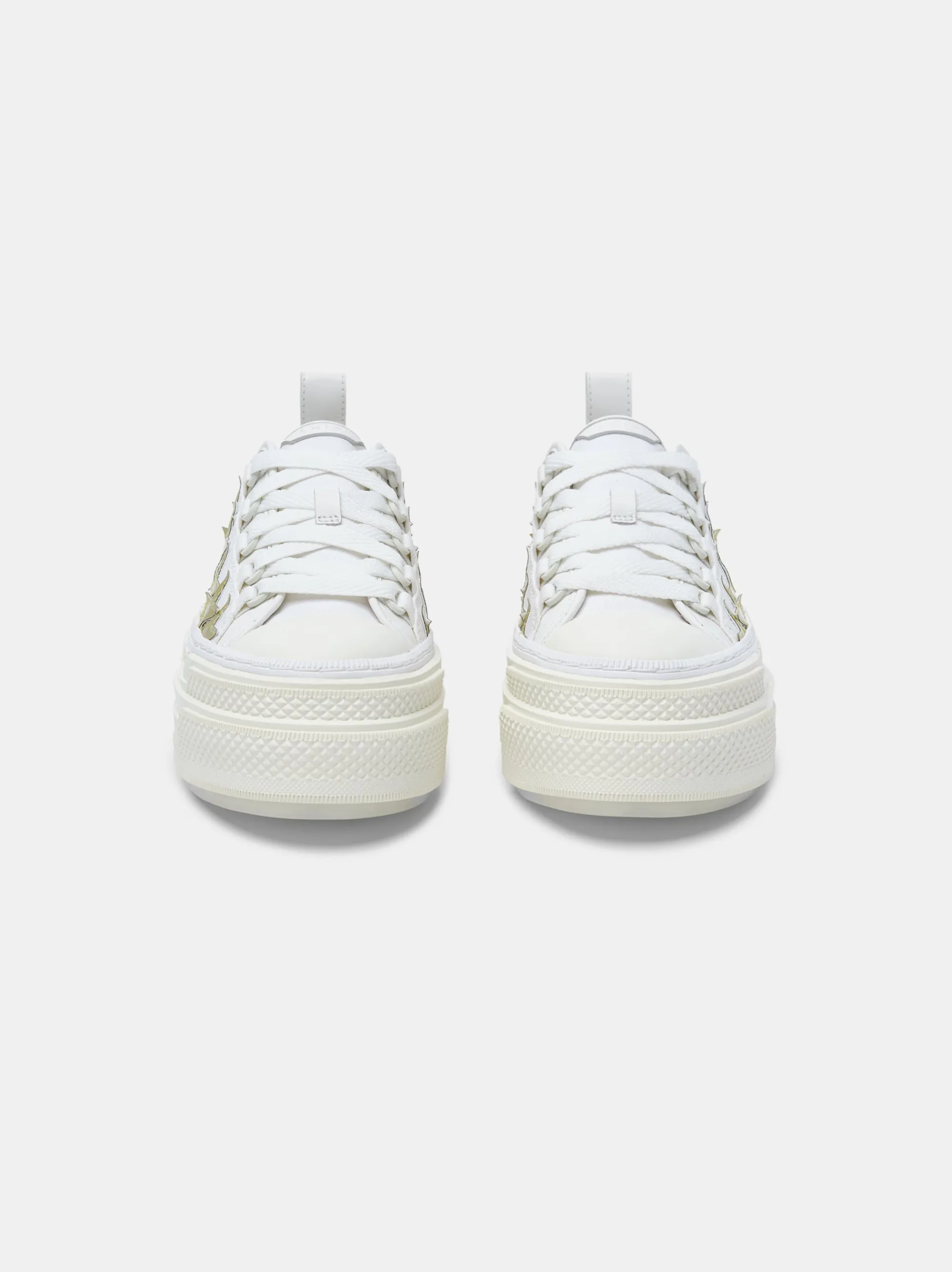 AMIRI Sneakers|Sneakers<WOMEN'S METALLIC PLATFORM STARS COURT White Gold