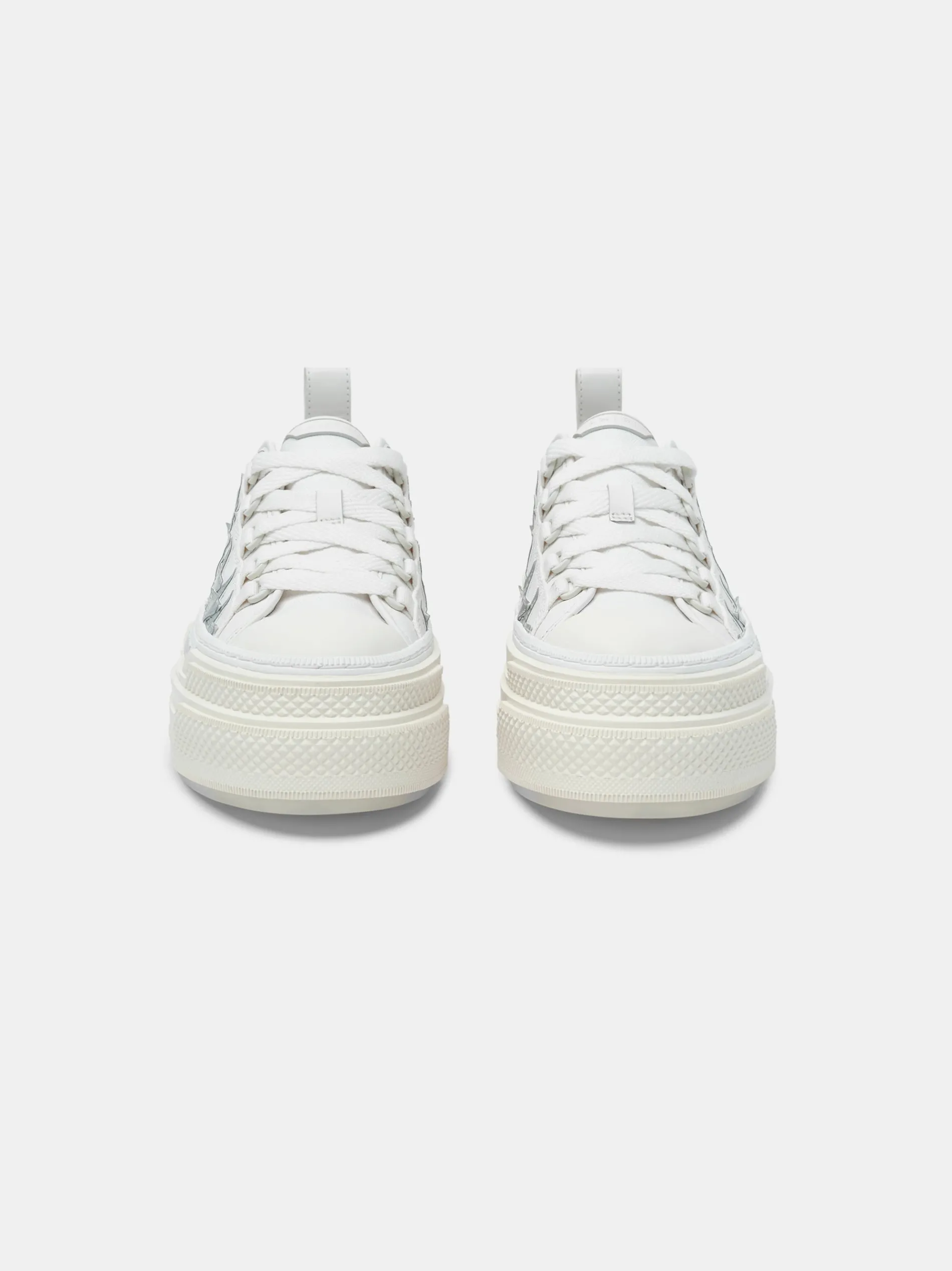 AMIRI Sneakers|Sneakers<WOMEN'S METALLIC PLATFORM STARS COURT White Silver