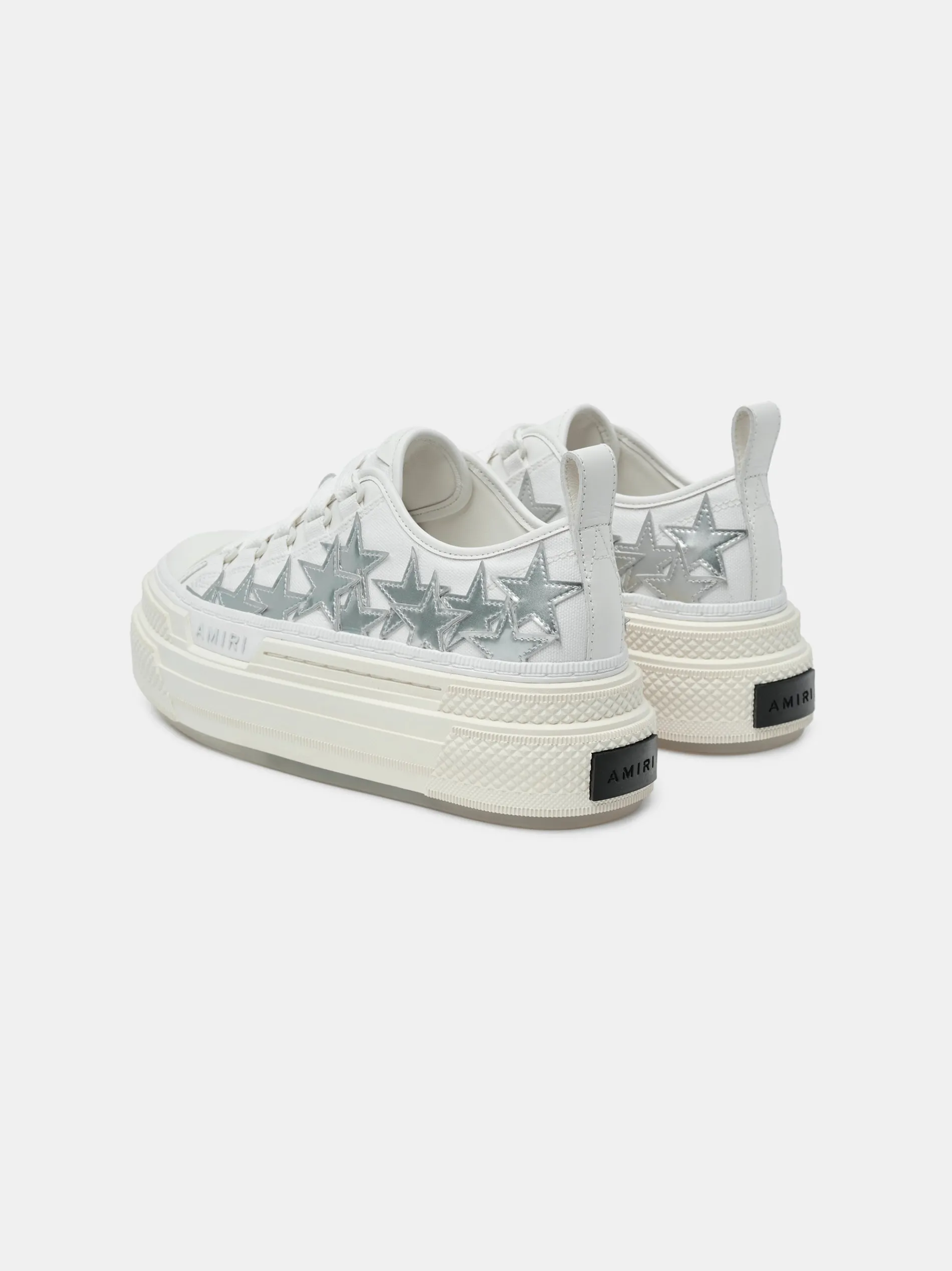 AMIRI Sneakers|Sneakers<WOMEN'S METALLIC PLATFORM STARS COURT White Silver