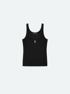 AMIRI Knitwear|Tees<WOMEN'S RIB TANK BLACK