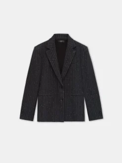 AMIRI Outerwear<WOMEN'S SEQUIN PINSTRIPE BLAZER Dark Grey