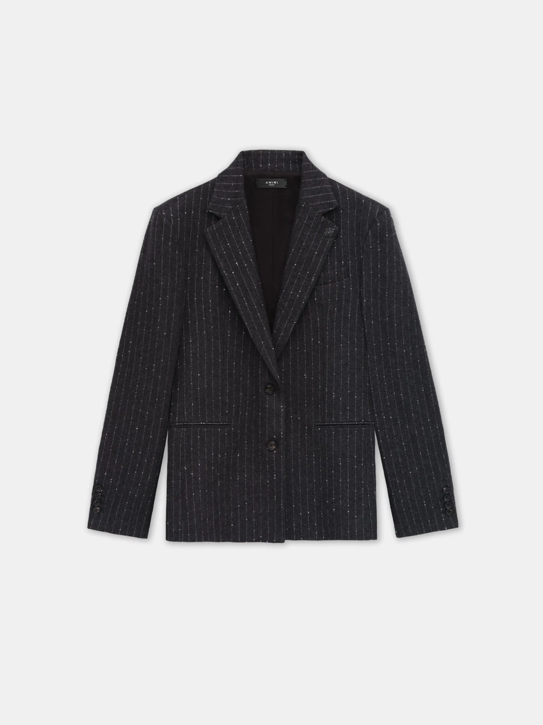 AMIRI Outerwear<WOMEN'S SEQUIN PINSTRIPE BLAZER Dark Grey