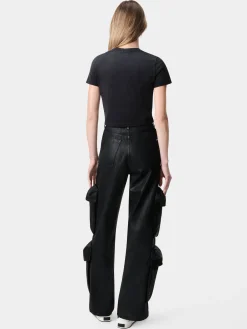 AMIRI Denim<WOMEN'S WAXED BAGGY CARGO JEAN BLACK