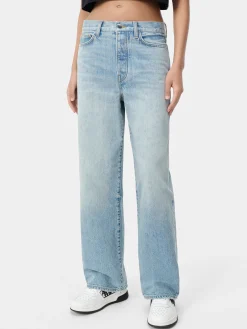 AMIRI Pants|Denim<WOMEN'S WIDE STRAIGHT JEAN True Blue