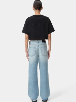 AMIRI Pants|Denim<WOMEN'S WIDE STRAIGHT JEAN True Blue
