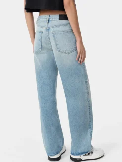 AMIRI Pants|Denim<WOMEN'S WIDE STRAIGHT JEAN True Blue