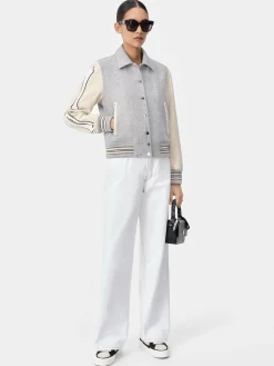 AMIRI Pants|Denim<WOMEN'S WIDE STRAIGHT JEAN White